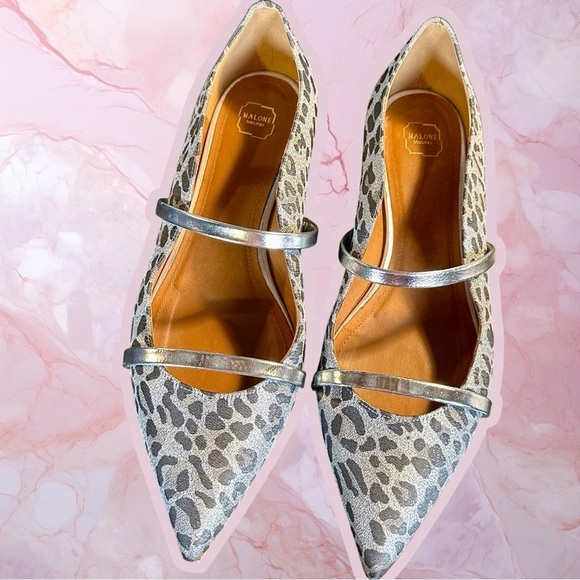 Malone Souliers ‘Maureen Flat 30’ in “Silver Leopard” Size 38.5 = US Size 8.5 - Picture 7 of 15